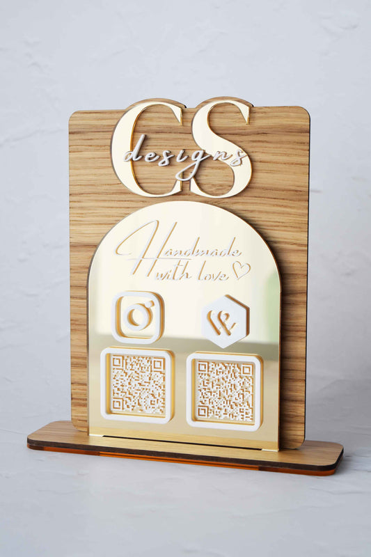 Business display up to 2 qr-codes