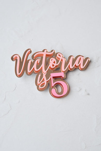 Cake charm Personalised "Name is number"